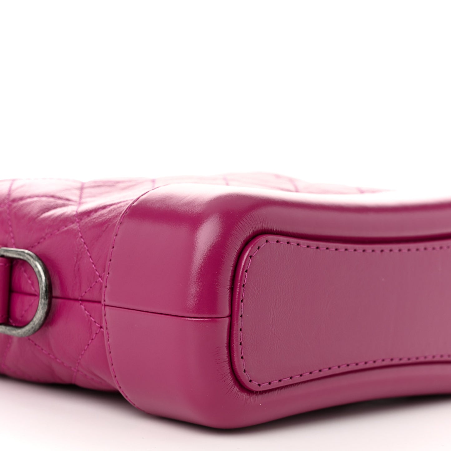 Aged Calfskin Quilted Small Gabrielle Hobo Fuchsia