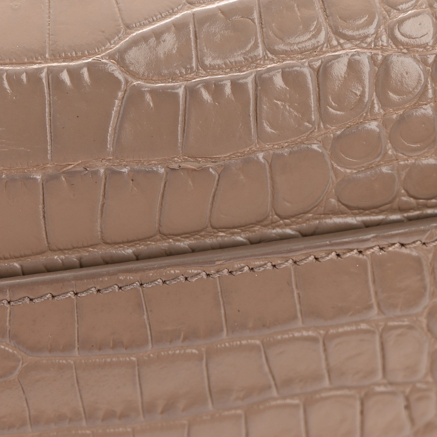Saint Laurent Calfskin Crocodile Embossed Medium Monogram Sunset Dusty Grey 16 of 16