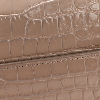 Saint Laurent Calfskin Crocodile Embossed Medium Monogram Sunset Dusty Grey 16 of 16