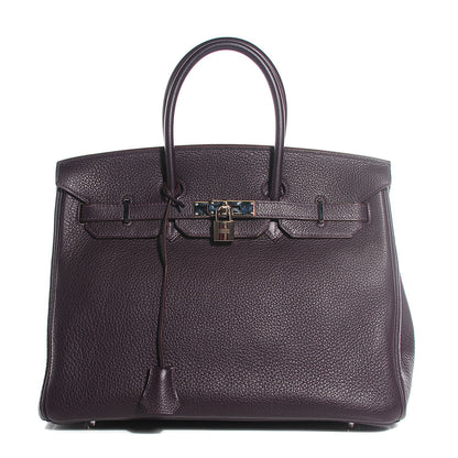 Hermes Taurillon Clemence Birkin 35 Raisin 1 of 58