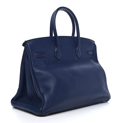 Hermes Taurillon Clemence Birkin 35 Bleu Saphir 2 of 10