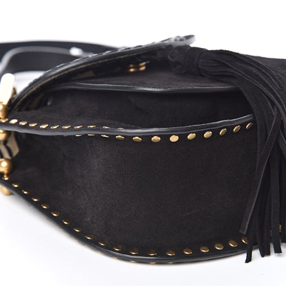 Chloe Suede Calfskin Braided Mini Hudson Shoulder Bag Black 7 of 9