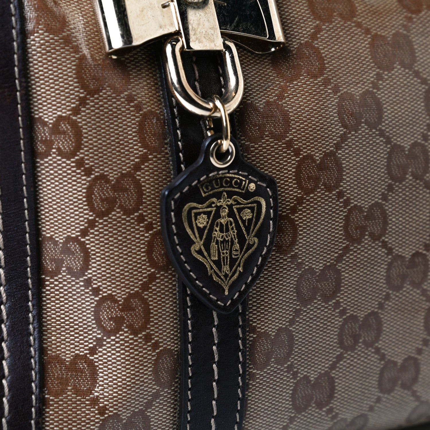 Gucci Crystal Monogram Duchessa Boston Bag Brown 12 of 15