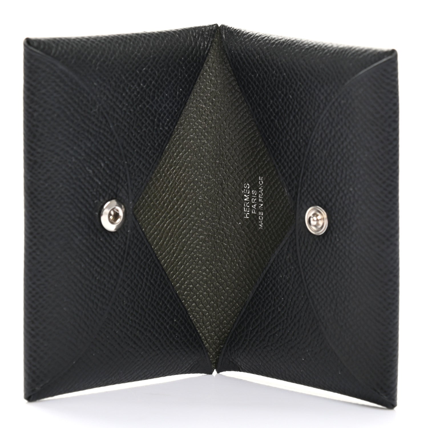 Hermes Epsom Calvi Verso Card Case Black 5 of 10