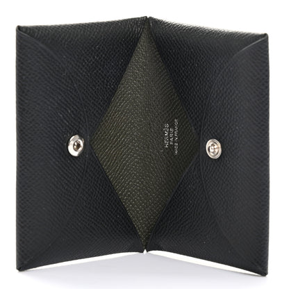 Hermes Epsom Calvi Verso Card Case Black 5 of 10