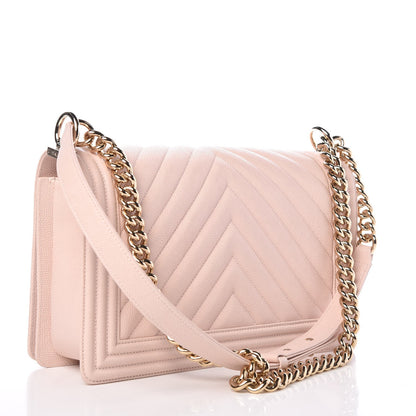Chanel Calfskin Chevron Quilted New Medium Boy Flap Nude 3 of 8