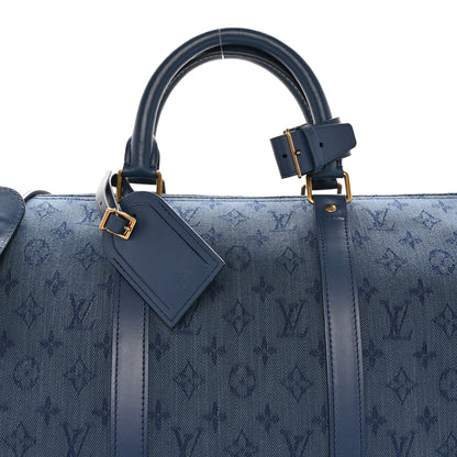 Louis Vuitton Monogram Denim Keepall Bandouliere 50 7 of 9