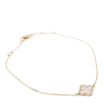 Van Cleef & Arpels 18K Yellow Gold Mother of Pearl Sweet Alhambra Bracelet 1 of 6
