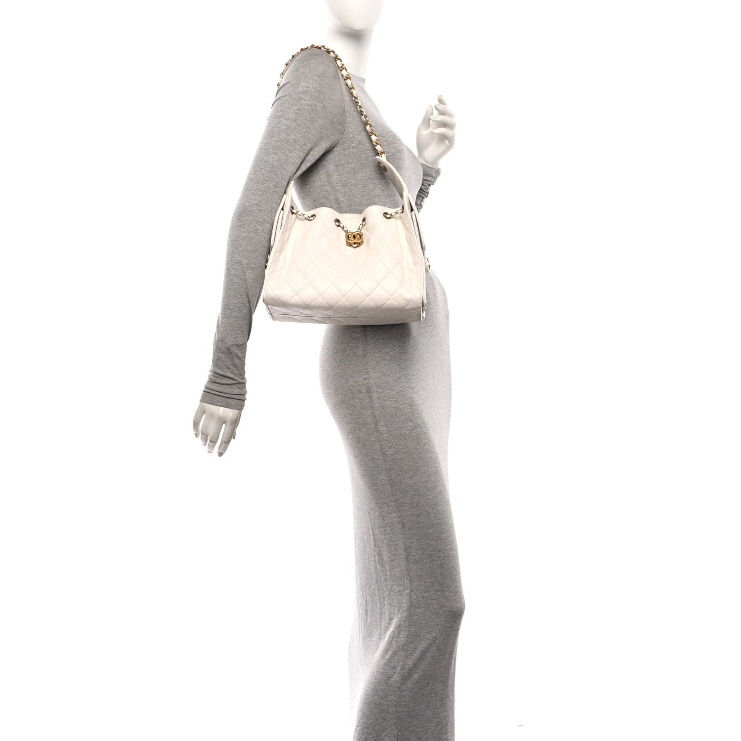 Chanel Caviar Quilted Small Chanel 25 Handbag White 2 of 11