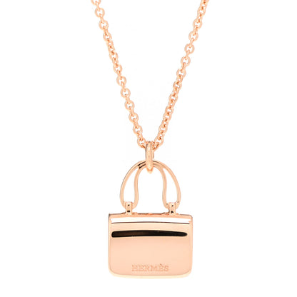 Hermes 18K Rose Gold Diamond Constance Amulettes Pendant Necklace 5 of 6