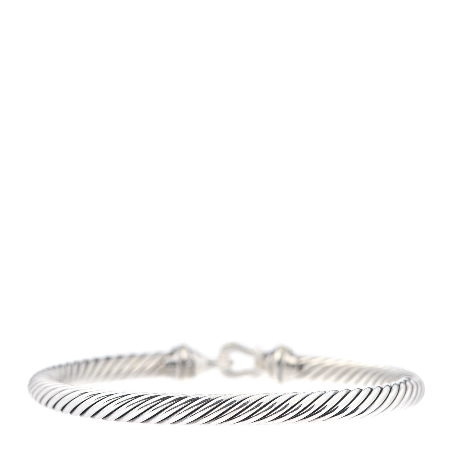 Sterling Silver 18K Yellow Gold 5mm Cable Classic Buckle Bracelet