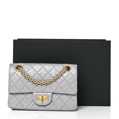 Chanel Aged Calfskin Quilted 2.55 Reissue Mini Flap Grey 9 of 9