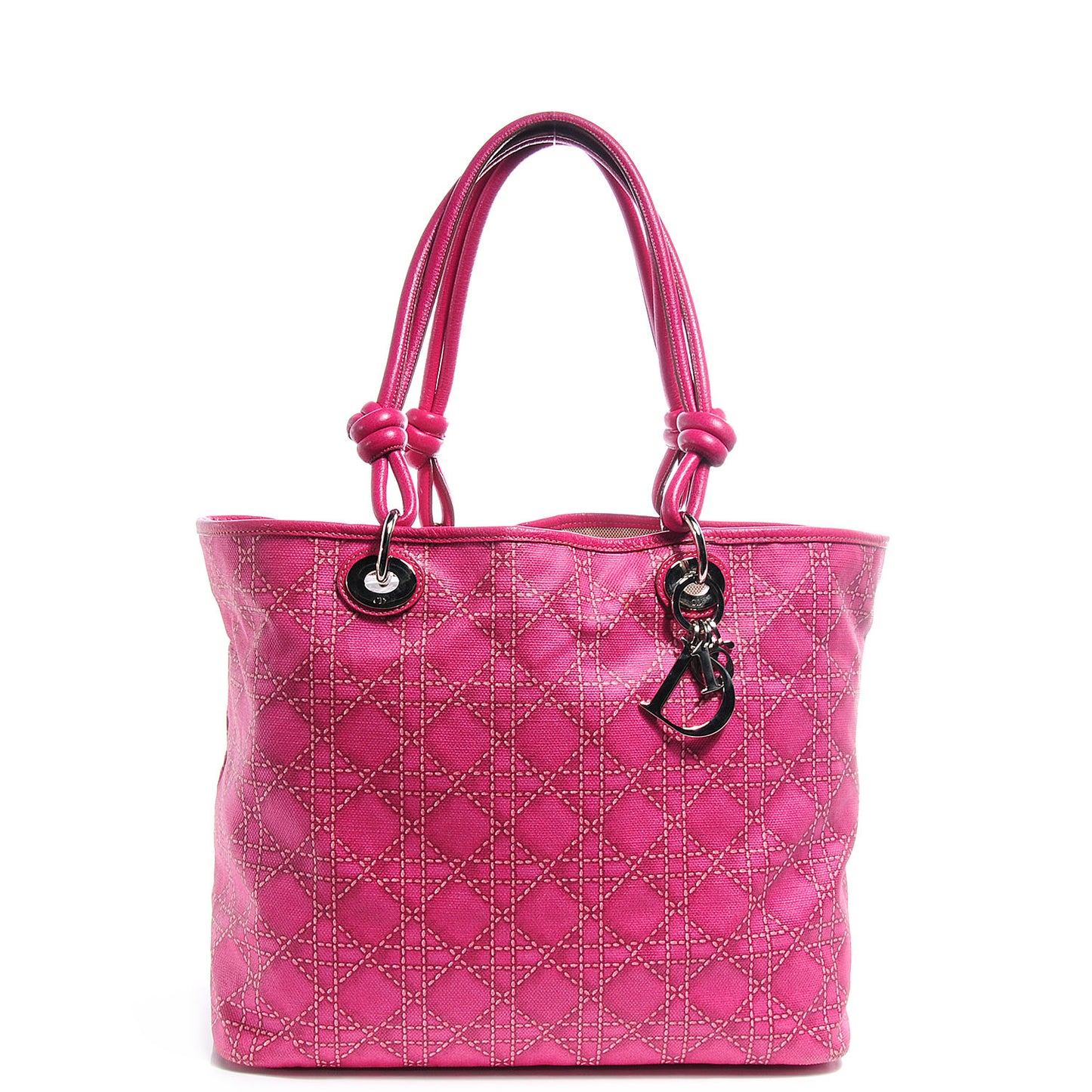 Coated Canvas Cannage Print Cherie Tote Pink
