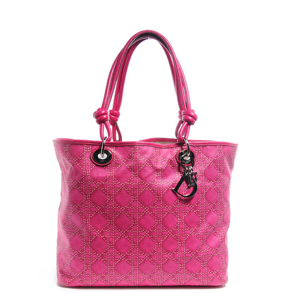 Christian Dior Coated Canvas Cannage Print Cherie Tote Pink 1 of 7