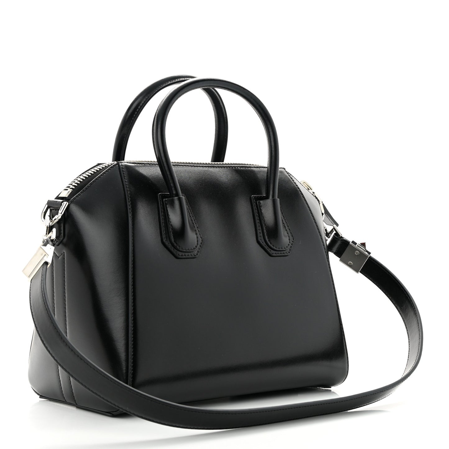 Shiny Lord Calfskin Small Antigona Black