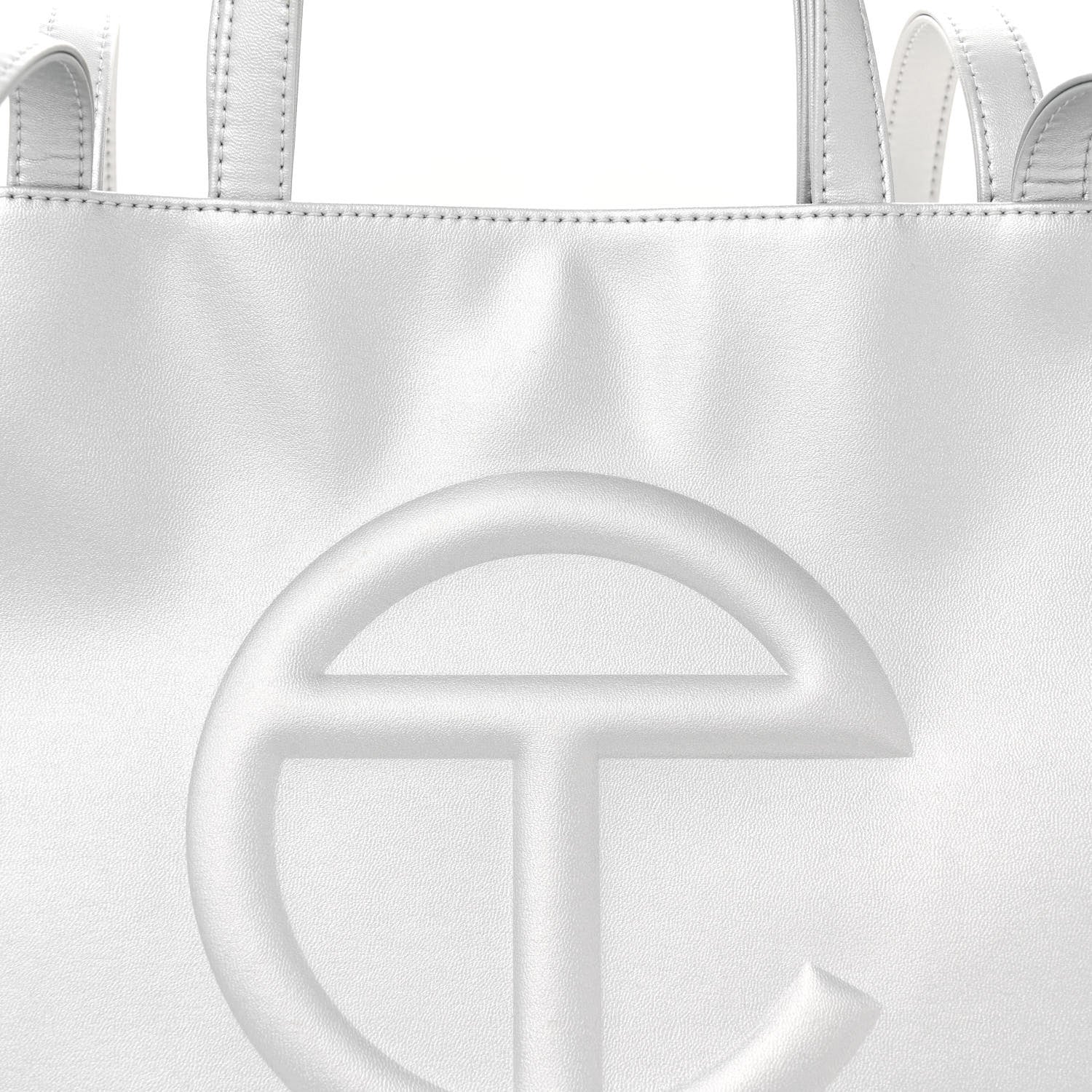 Telfar Metallic Vegan Leather Medium Shopping Bag Silver 7 of 11