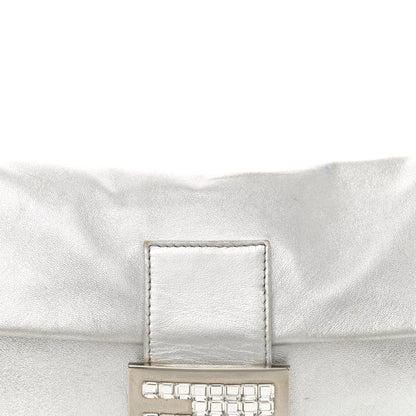 Fendi Metallic Nappa Crystal Baguette Silver 8 of 15