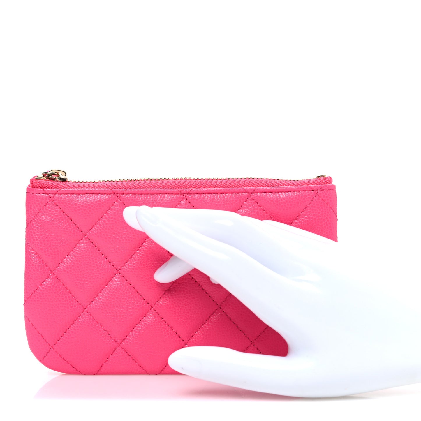 Caviar Quilted Small Cosmetic Case Pink