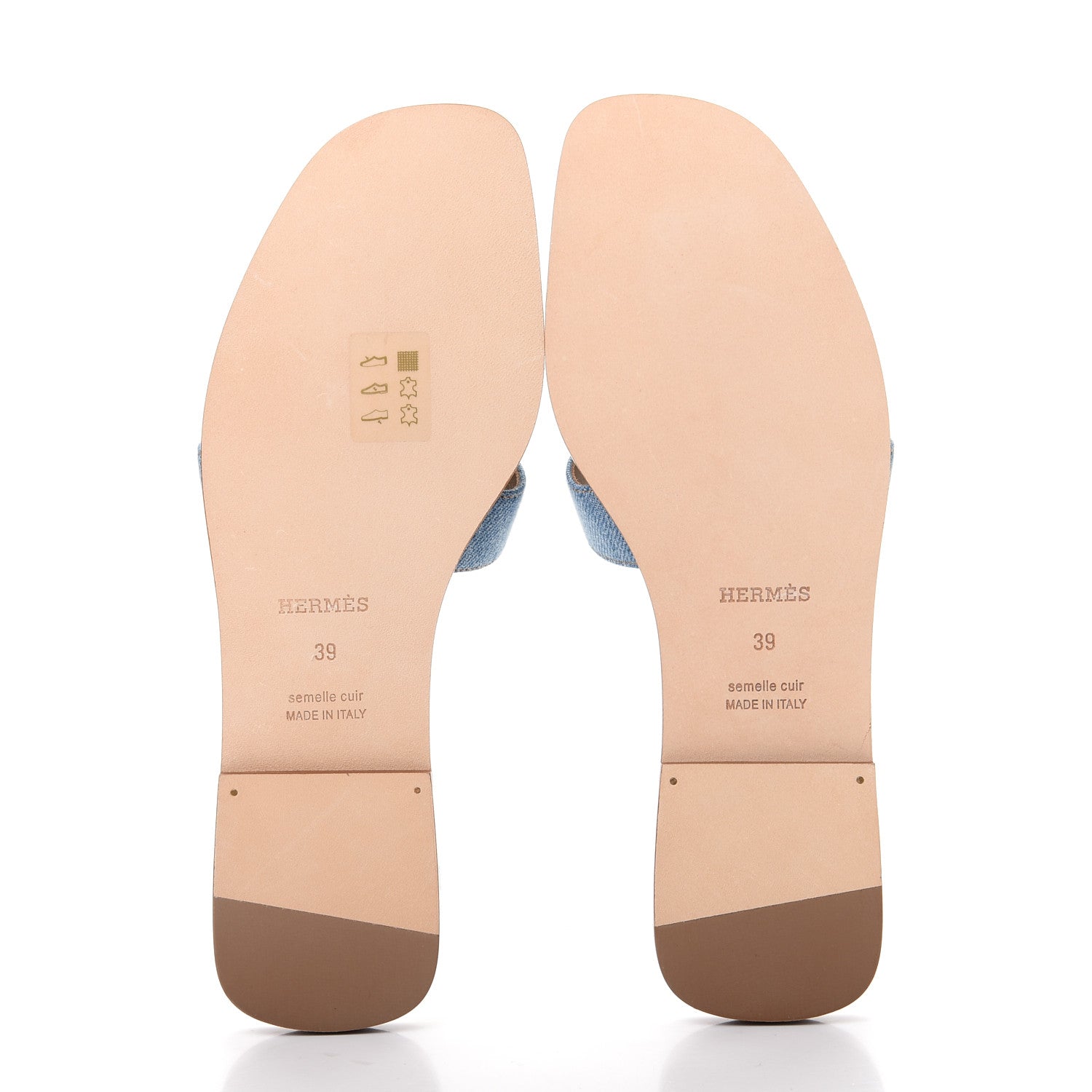 Hermes Denim Canvas Oran Sandals 39 Bleu Clair 6 of 11