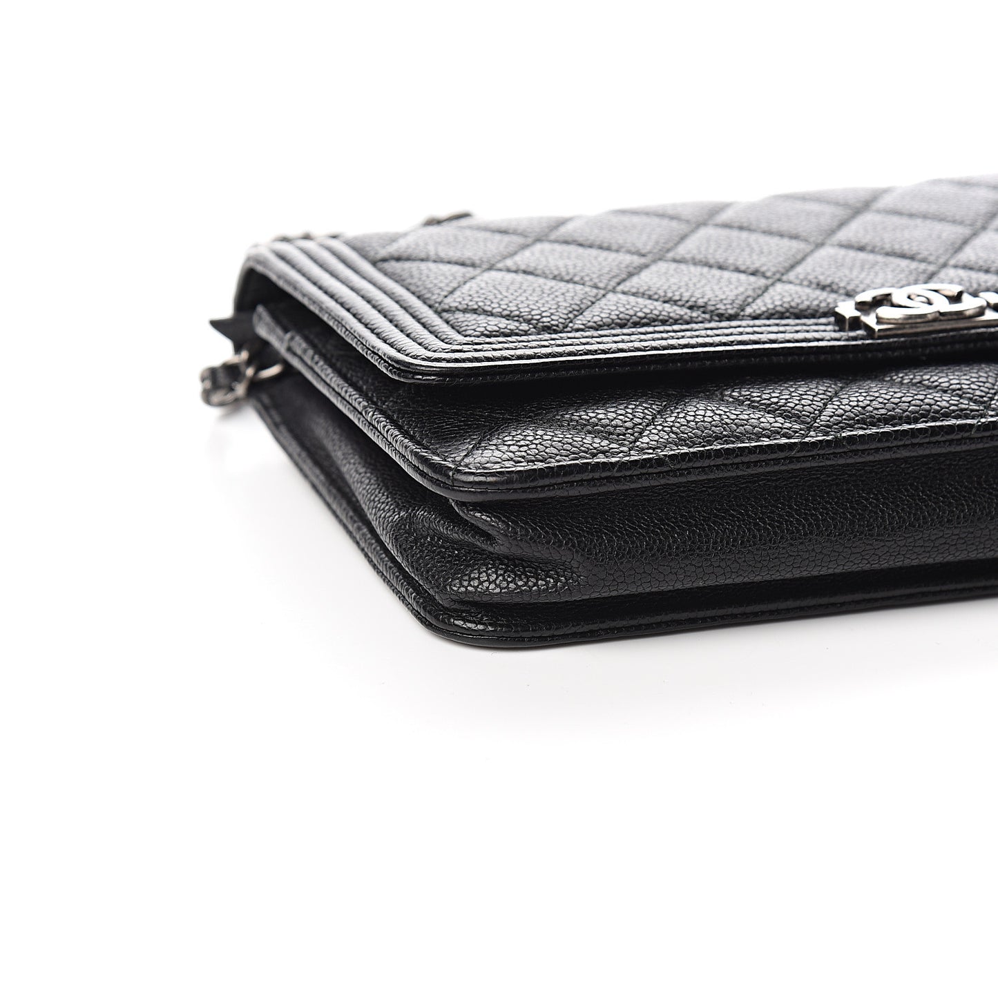 Caviar Quilted Boy Wallet On Chain WOC Black