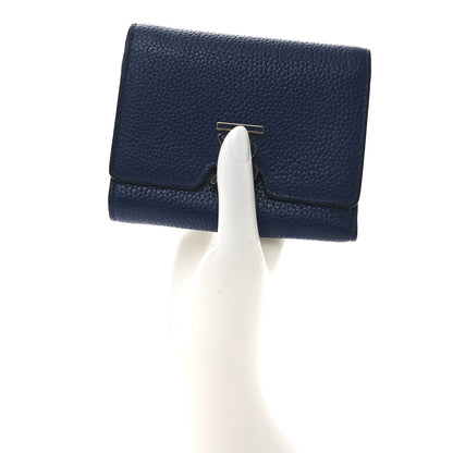 Burberry Grained Calfskin TB Compact Wallet Rich Navy 2 of 6
