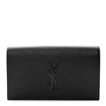 Saint Laurent Grain De Poudre Classic Monogram Kate Clutch Black 1 of 11