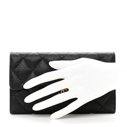 Chanel Caviar Quilted Large Flap Wallet Black 2 of 13