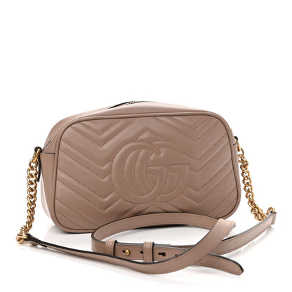 Gucci Calfskin Matelasse Small GG Marmont Chain Shoulder Bag Porcelain Rose 3 of 10