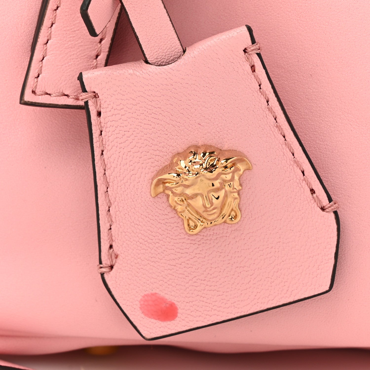 Versace Lambskin Tag Bowling Bag Light Pink 13 of 14