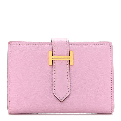 Hermes Chevre Mysore Bearn Mini Wallet Mauve Sylvestre 1 of 10