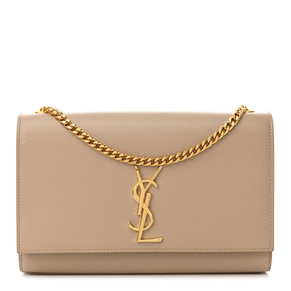 Saint Laurent Grain De Poudre Medium Monogram Kate Satchel Nude Powder 1 of 13