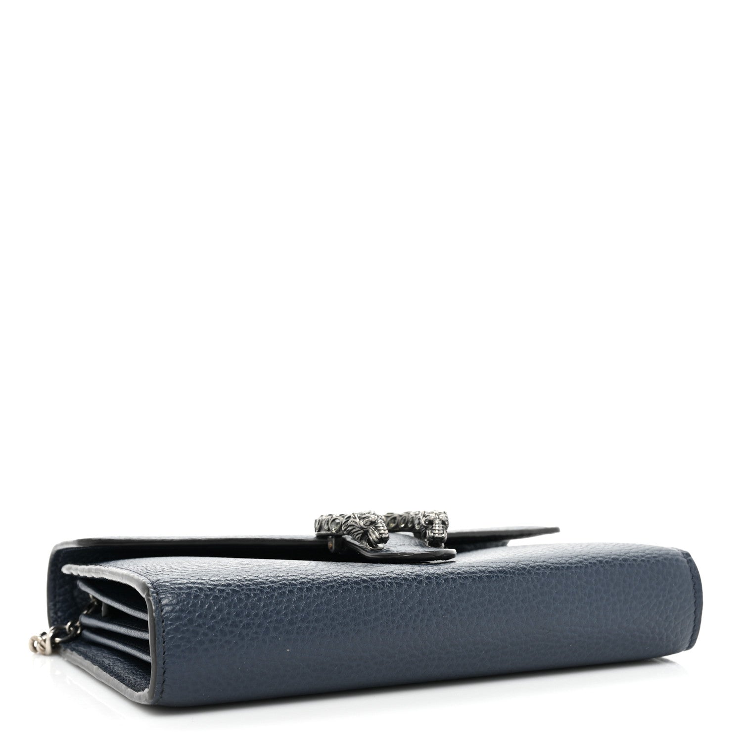 Gucci Dollar Calfskin Crystal Mini Dionysus Chain Wallet Blue Agata Black Diamond 4 of 15