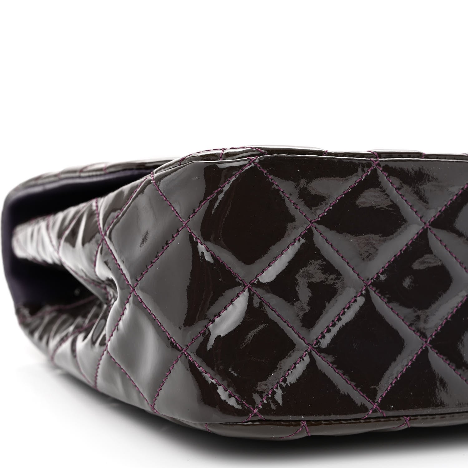Chanel Patent Quilted Jumbo Single Flap Dark Purple 8 of 10