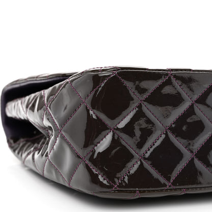 Chanel Patent Quilted Jumbo Single Flap Dark Purple 8 of 10