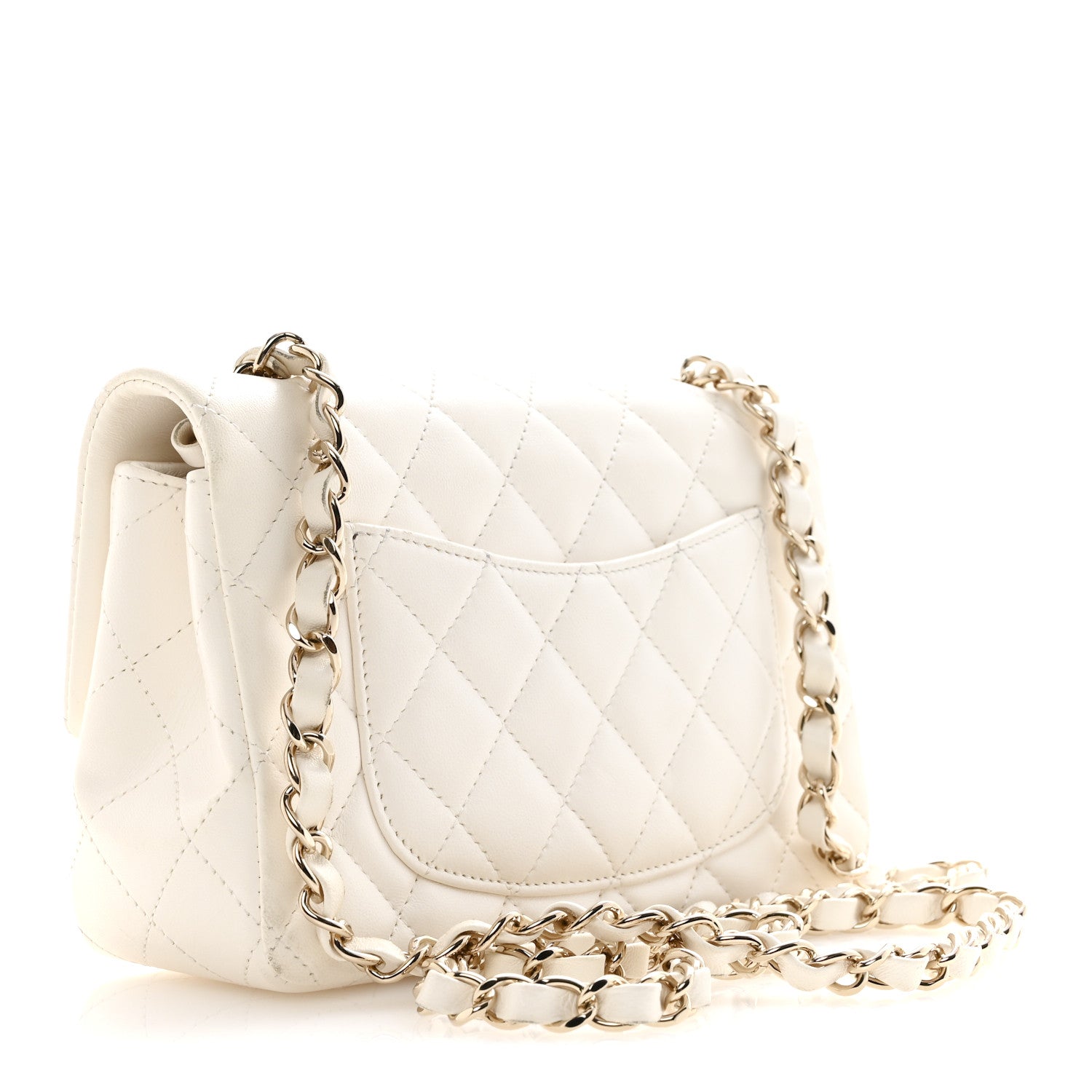 Chanel Lambskin Quilted Mini Rectangular Flap White 3 of 13