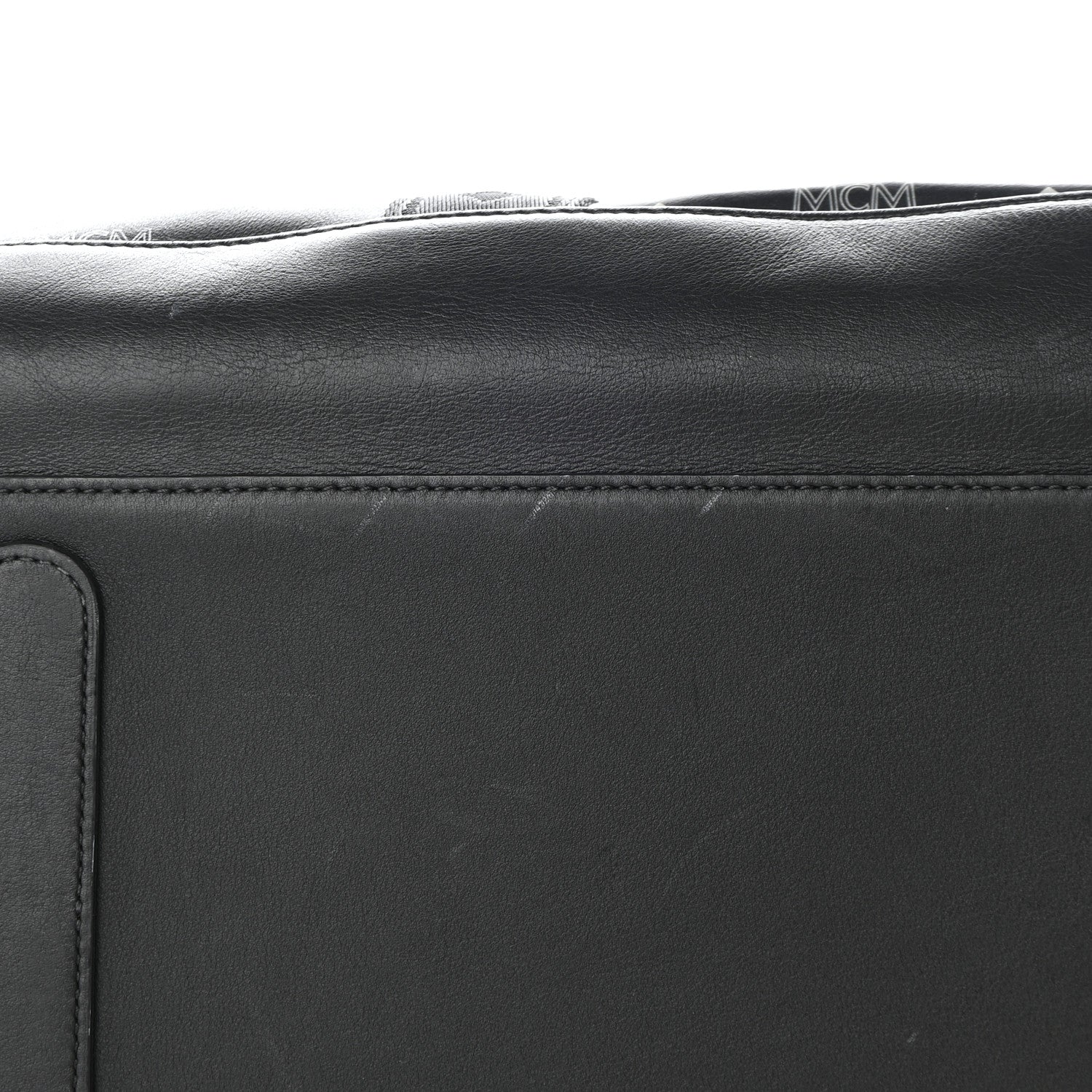 MCM Visetos Large Traveler Weekender Duffle Bag Black White 12 of 18