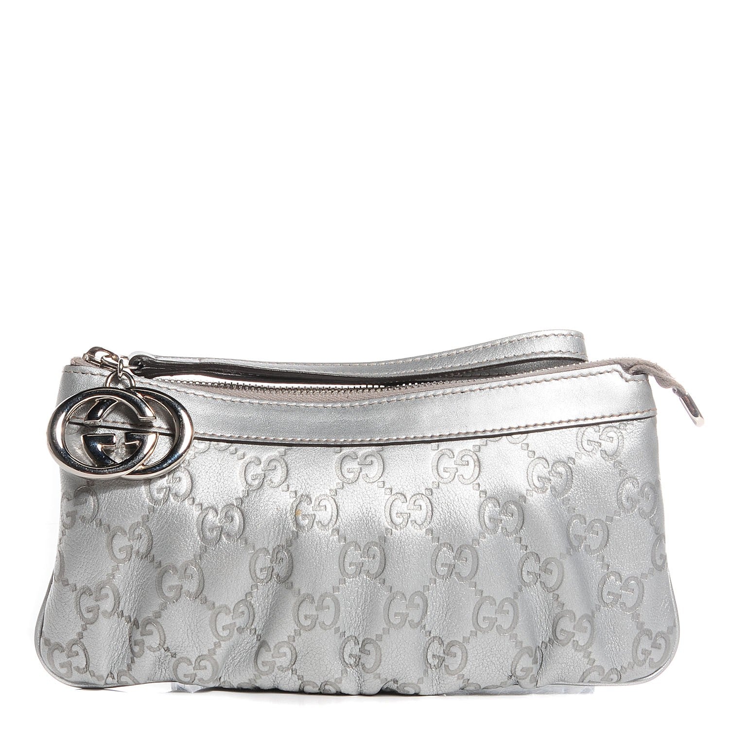 Gucci Guccissima New Britt Wristlet Silver 1 of 7