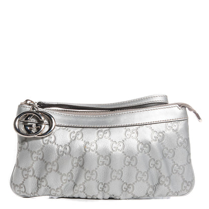 Gucci Guccissima New Britt Wristlet Silver 1 of 7