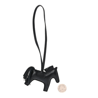 Hermes Milo Lambskin Grigri Rodeo Horse Bag Charm PM So Black 2 of 4