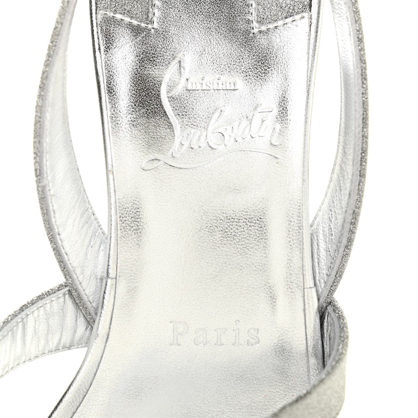 Glitter Calfskin Taralita 85 Thong Sandals 39 Silver