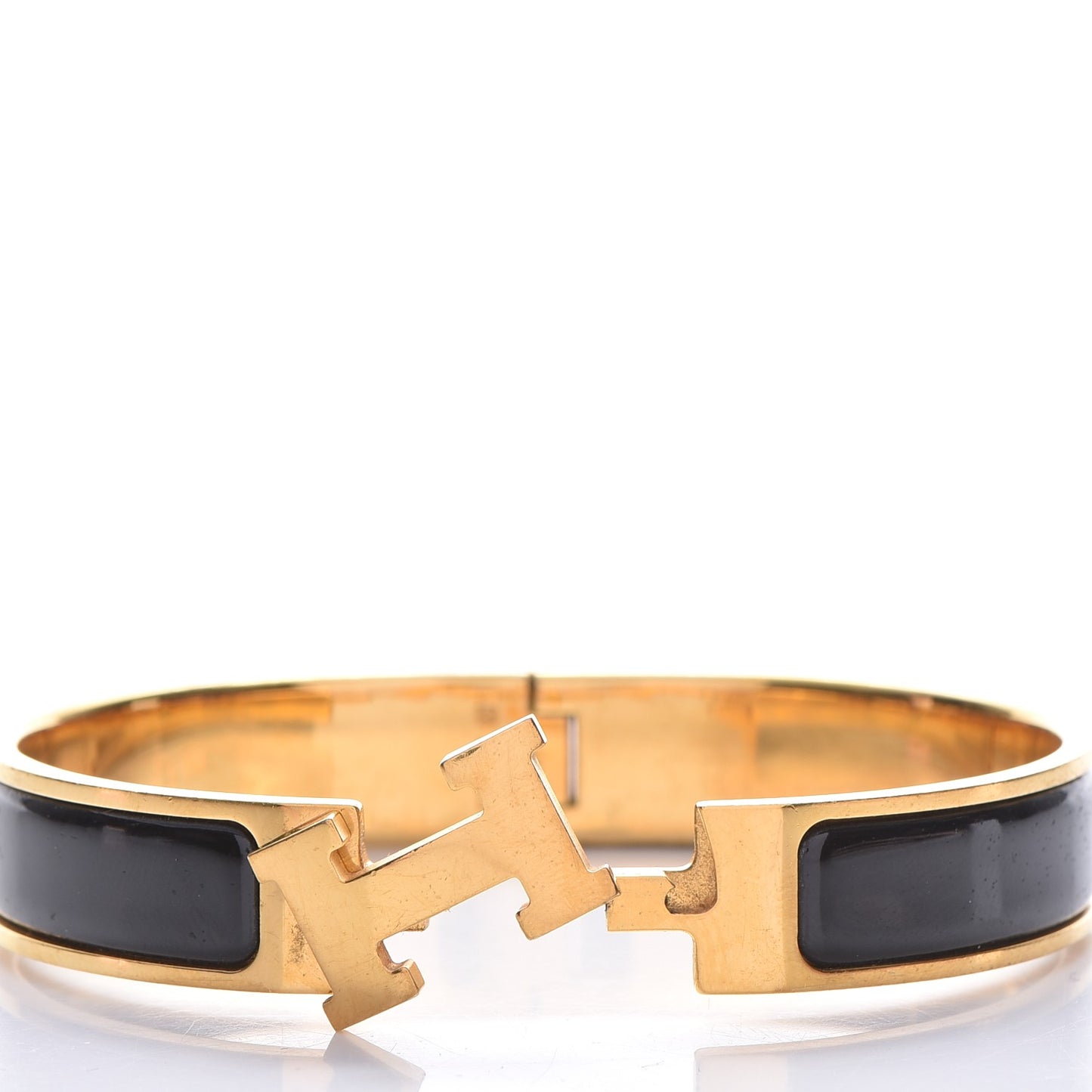Enamel Narrow Clic Clac H Bracelet GM Black