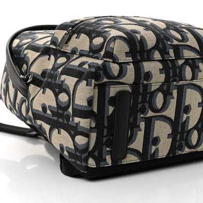 Christian Dior Oblique Maxi Calfskin Rider Kid's Backpack Beige Blue 8 of 9