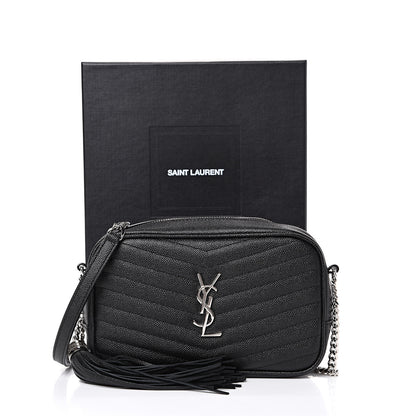Saint Laurent Grain De Poudre Matelasse Monogram Mini Lou Camera Bag Black 11 of 11