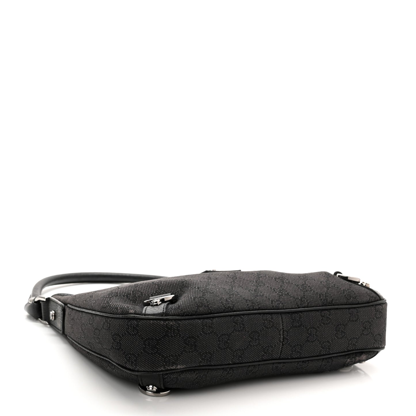 Denim Monogram Abbey D Ring Hobo Black