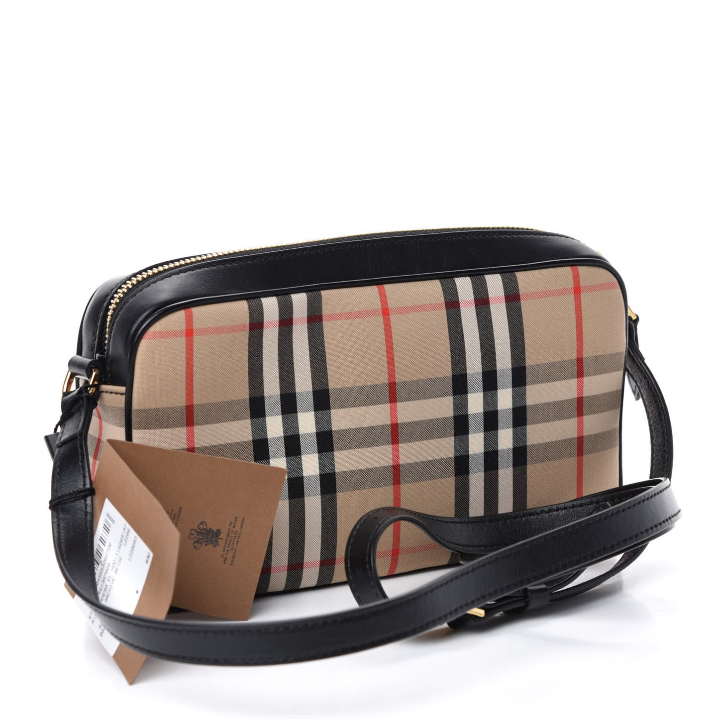 Calfskin Vintage Check Small Camera Bag Archive Beige