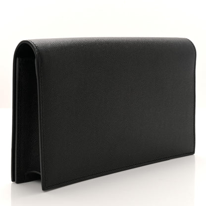 Saint Laurent Grain De Poudre Classic Monogram Kate Clutch Black 3 of 6