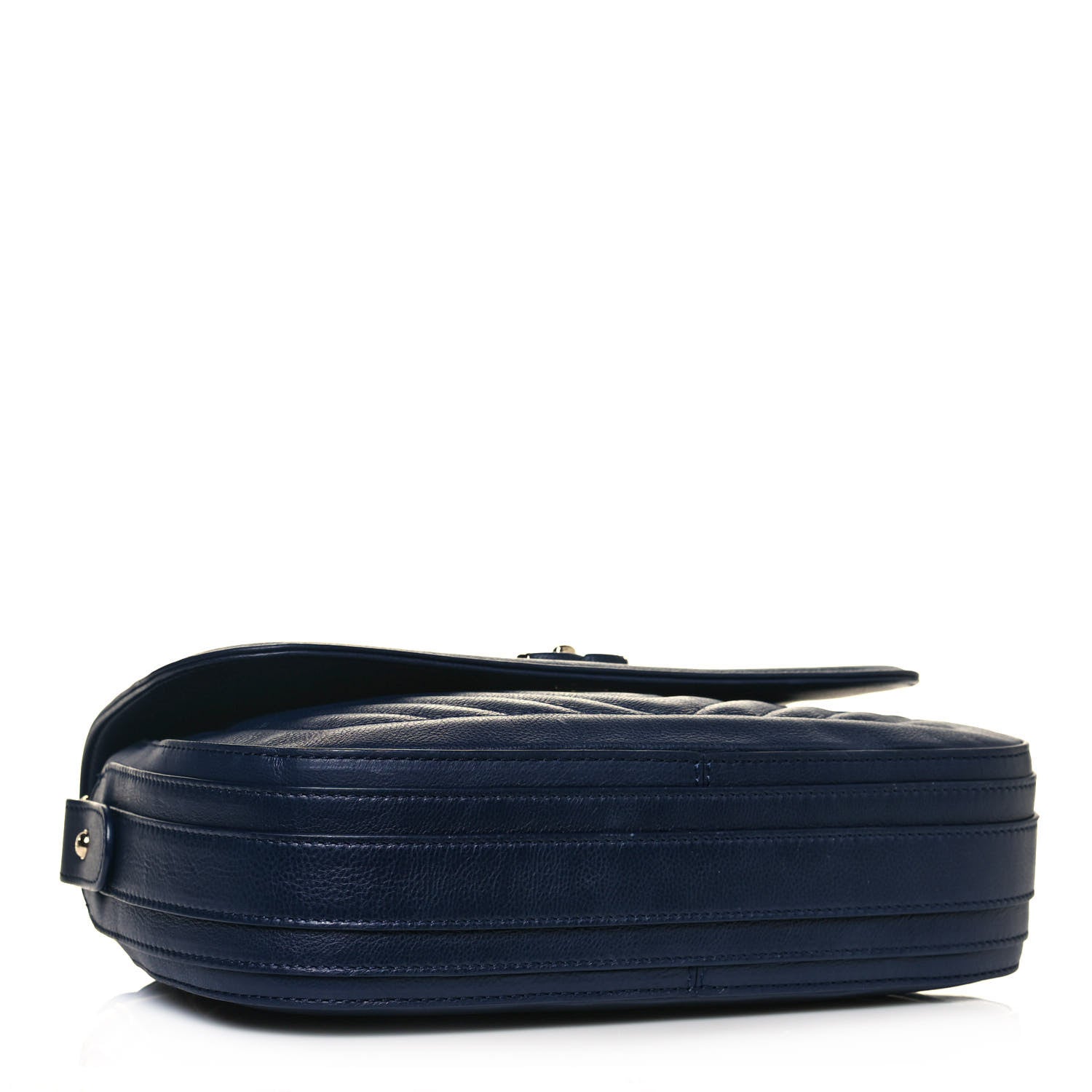 Chanel Calfskin Chevron Quilted Messenger Flap Navy 4 of 20