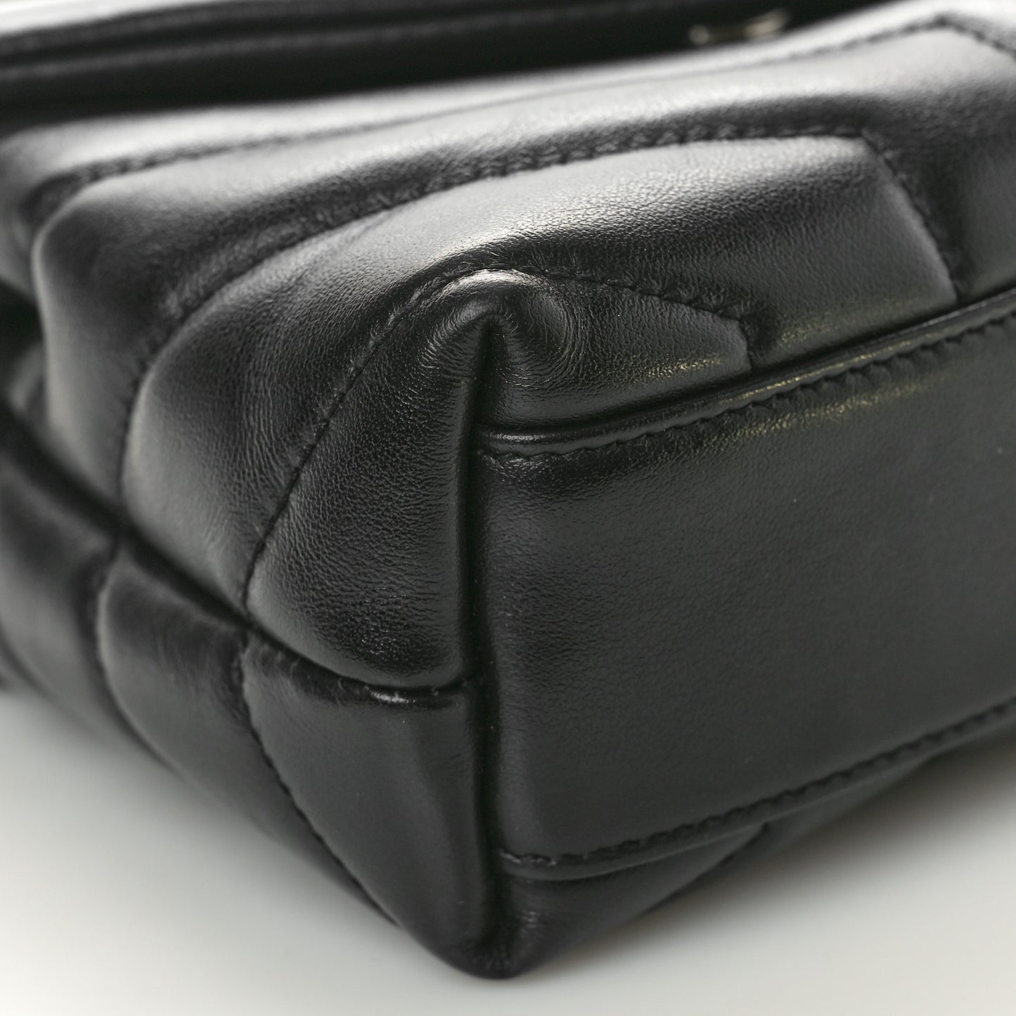 Calfskin Y Quilted Monogram Toy Loulou Crossbody Bag Black