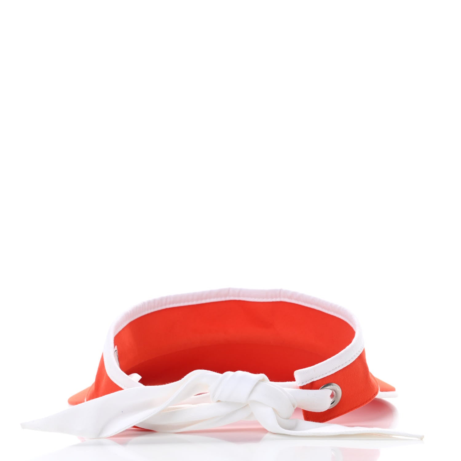 Hermes Cotton Canvas Visor Orange White 4 of 7