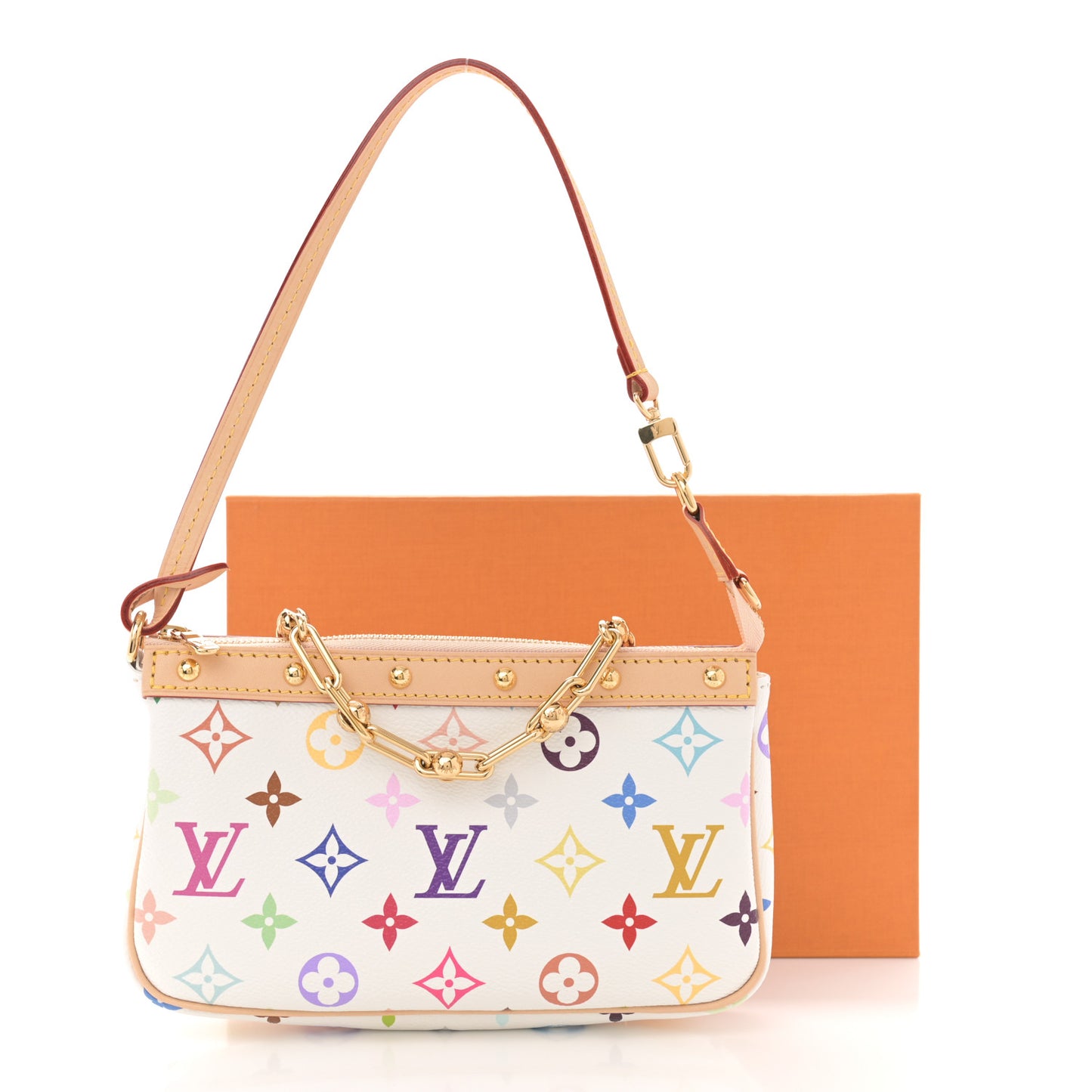 LV X TM Monogram Multicolor Pochette Accessories White